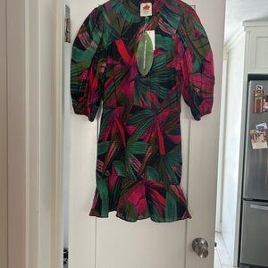 Tropical Leaf Print Dress